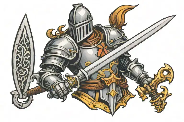 Knight Holding A Sword