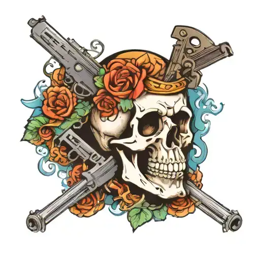 Skull And Guns Money Drugs