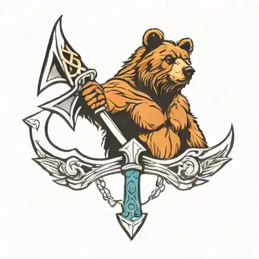 Bear Axes Crossed Beneath