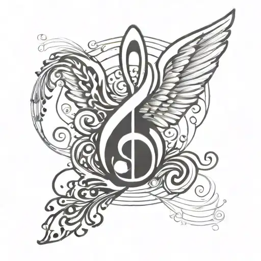Semi Colon Angel Wing Music Note