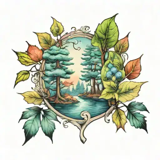 Serch Bythol Water Colored Leaves And Trees