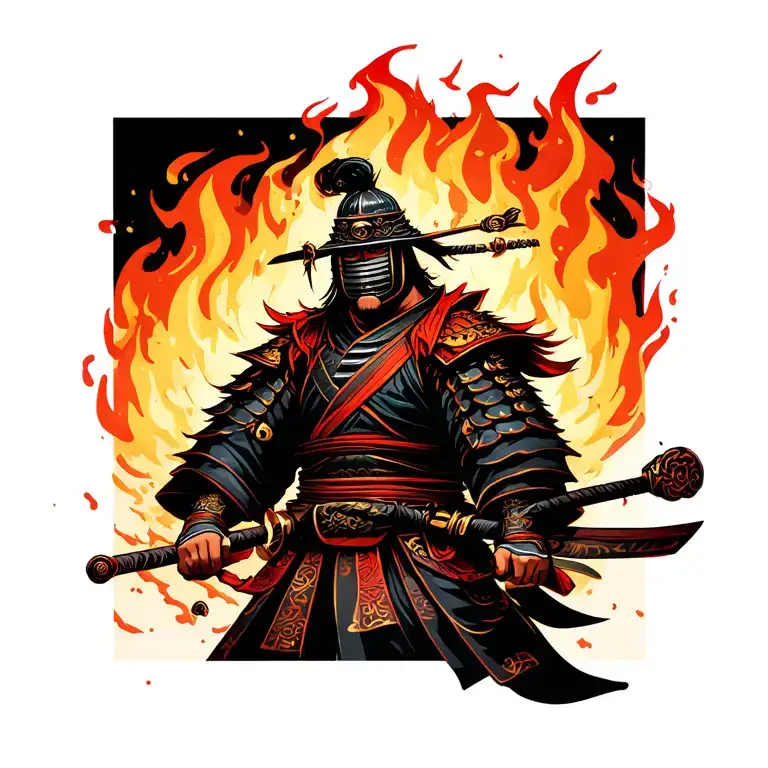 Samurai And Fire