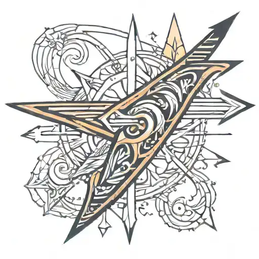 Line Tattoo That Looks Like An Arrow That Can Cover The Arm