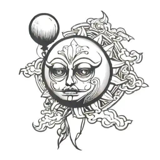 Sad Sun Holding A Balloon