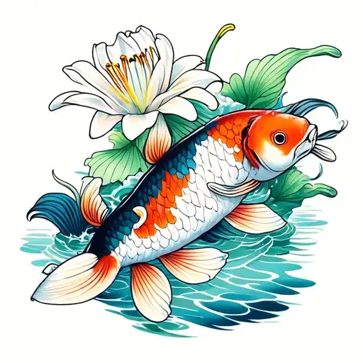 Lily Koi Fishes Yin Yan