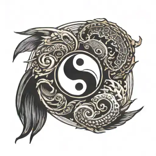 Ying Yang Symbol With Treason Bros In Writing