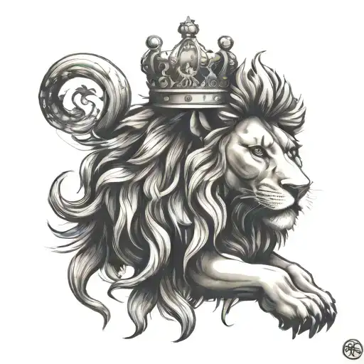 Leo Zodiac Symbol With A Crown