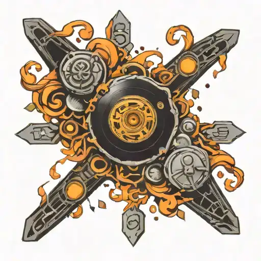 Black Hole And Playstation Dpad Simbols