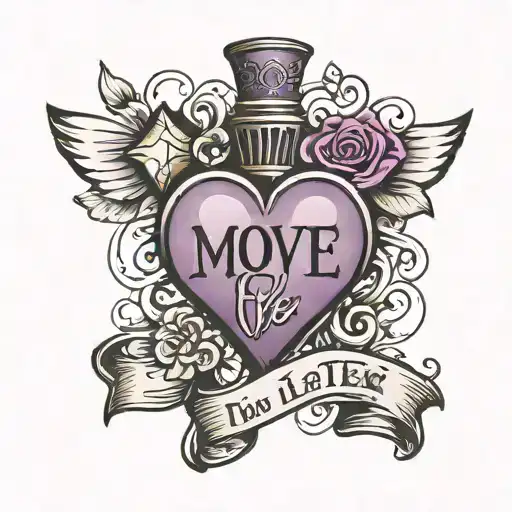Purple Heart With The Words Move With Love Letter Written