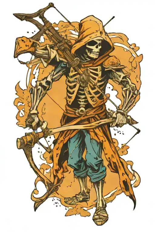 Skeleton Archer With Tattered Clothes