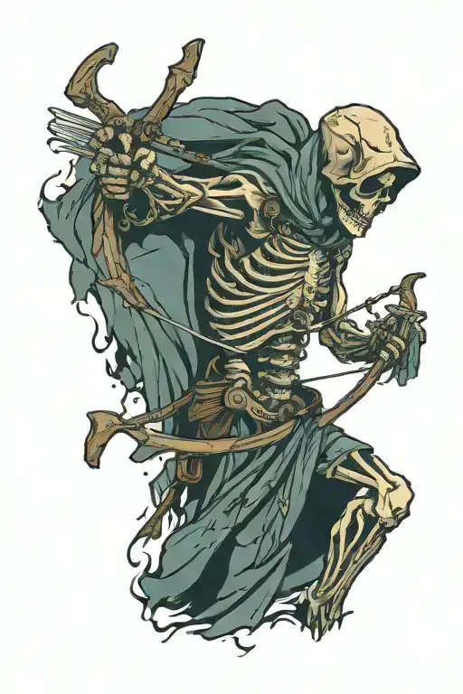 Skeleton Archer With Tattered Clothes