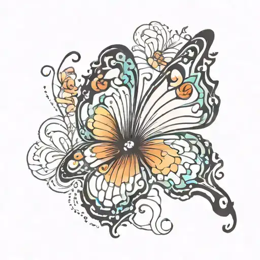 Line Butterfly Side View