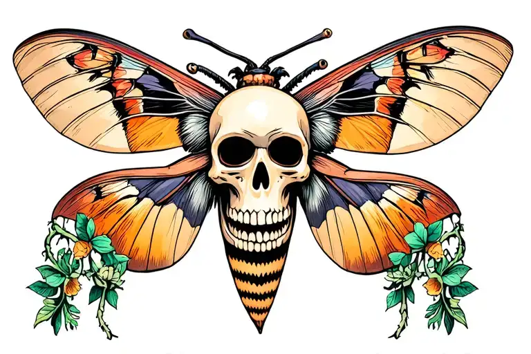 Death Moth With Skulls