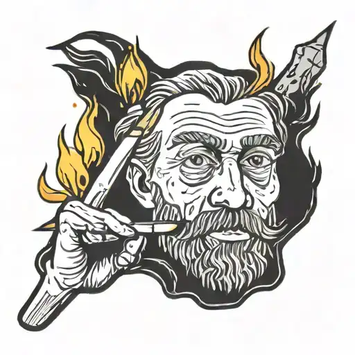 Matches With Fire In The Style Of Van Gogh