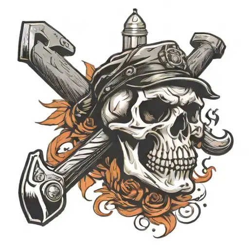 Working Class Skull And Hammer