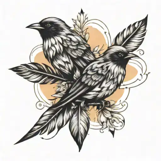 Feather And Little Black Birds