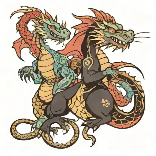 Dragon And Rat Holding