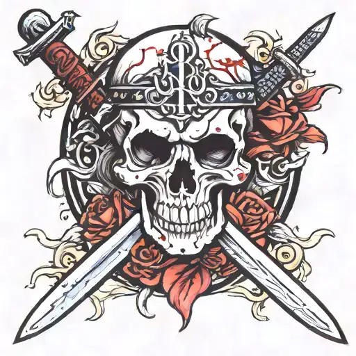 Skull With Sword In The Mud