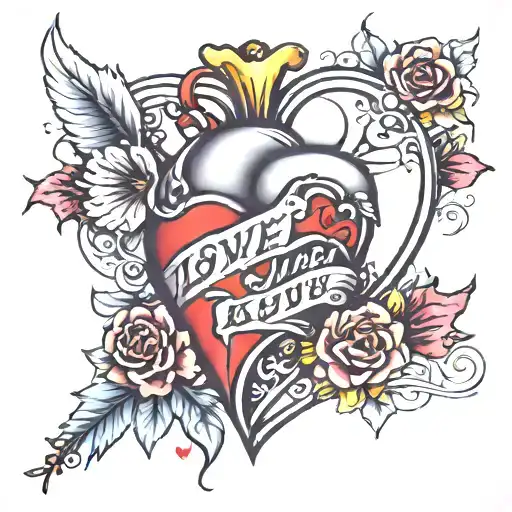Love To Love With A Heart And A 2 Tattoo