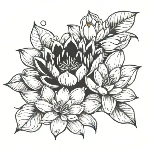 Water Lilly Flower Intertwined