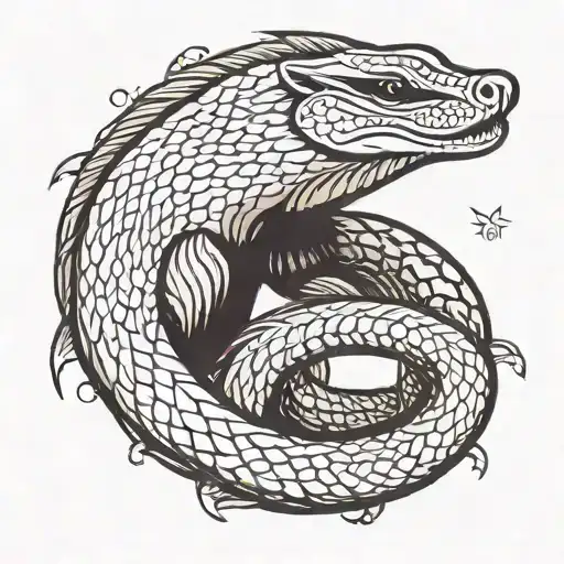 Honey Badger And Snake Intertwined