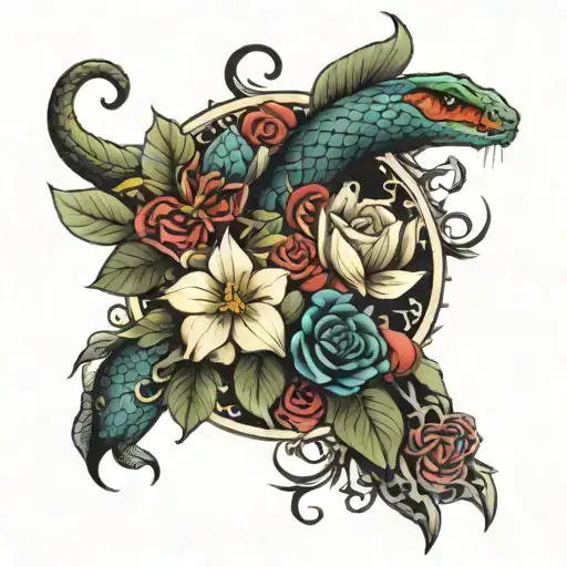 Flower And Snake Spine