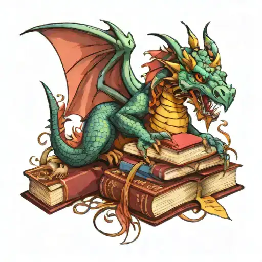 Magic Dragon With Books