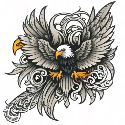 Eagle Wings With The Number 13 Between Them