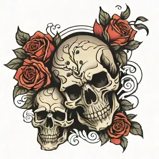 Skull And Roses Wrapped