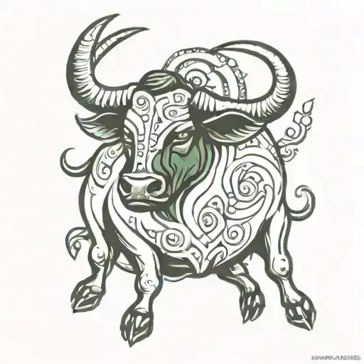 Taurus Bull With Gemini Symbol