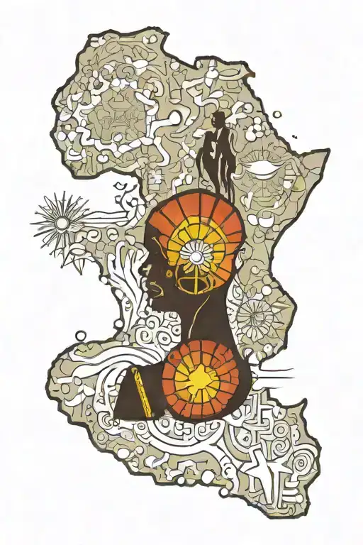 African Map With Ethiopia Map Shining Brightly