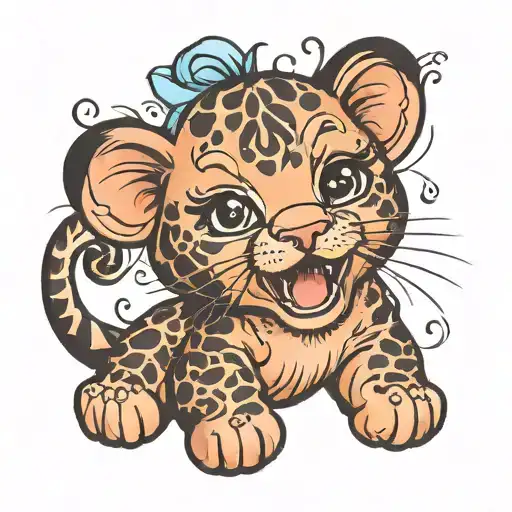 Cute Happy Baby Panther