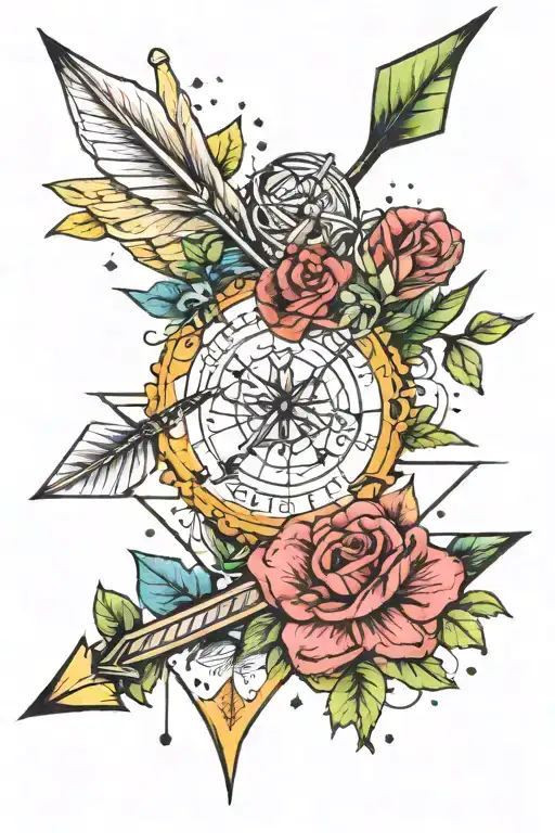 Basic Bitch Arrow Watercolor Fine Line