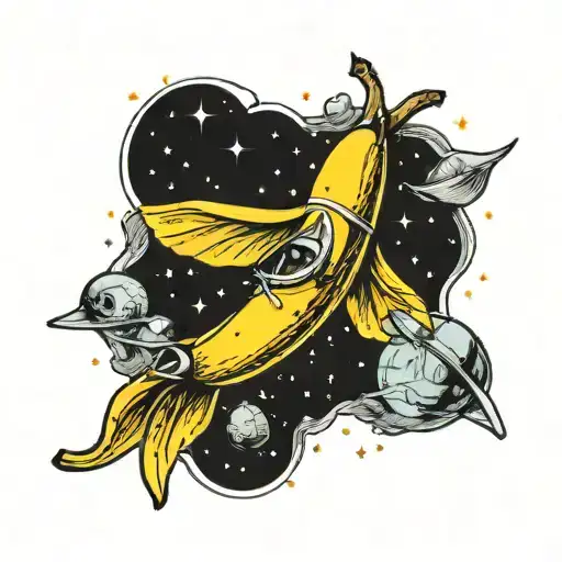 Banana Flying Into Space