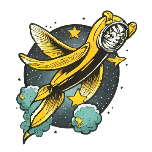 Banana Flying Into Space
