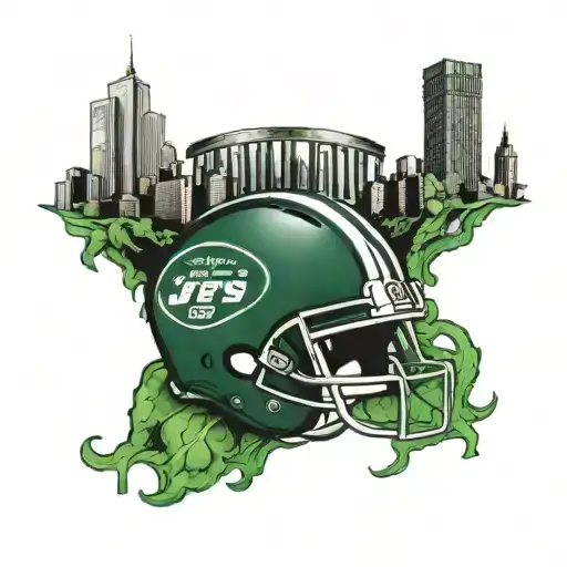New York Jets Stadium With New York Skyline