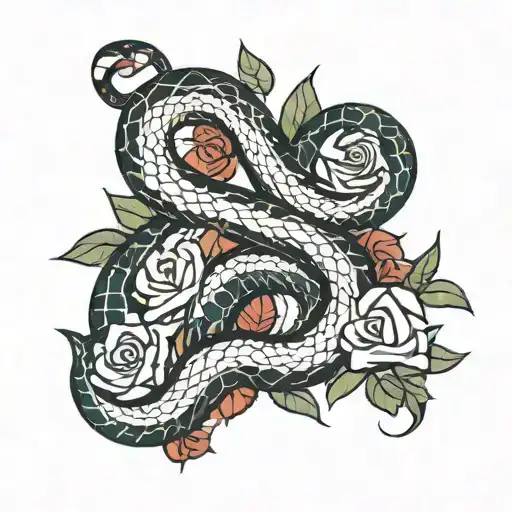 Snake With Roses
