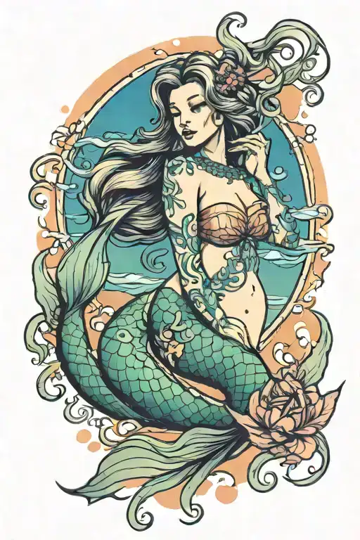 Fat Mermaid Sunset Sky