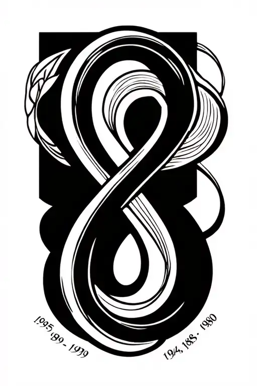 An Infinity Symbol Made Of Birthdates 1949 - 1954 - 1979 - 1981 - 1982 - 1985 - 1990