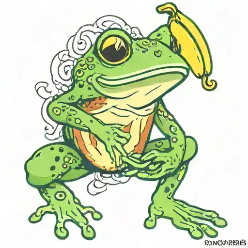 Frog Eating A Banana