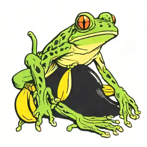 Frog Eating A Banana