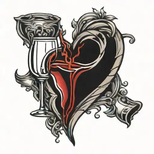 Heart Wine Glass Broken Heart