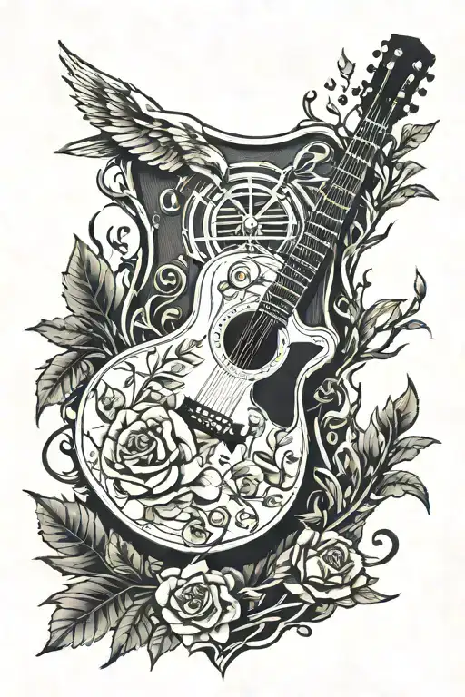 Guitar And Woods Surrounded