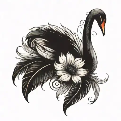 Black Swan Feathers Elegant