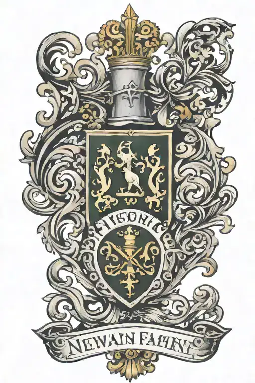 Newman Family Crest Gothic Style