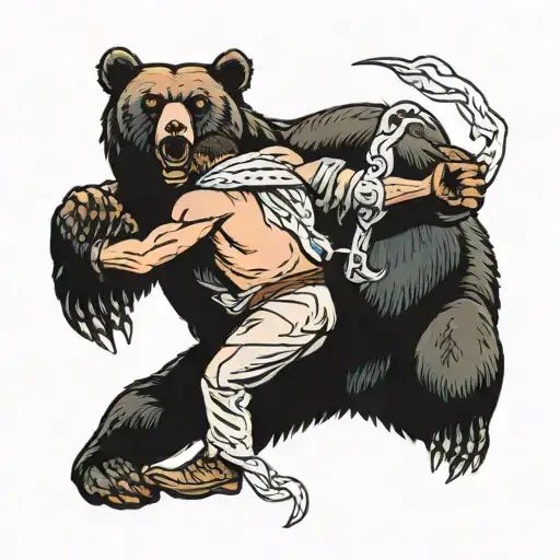 Bear And Wrestling