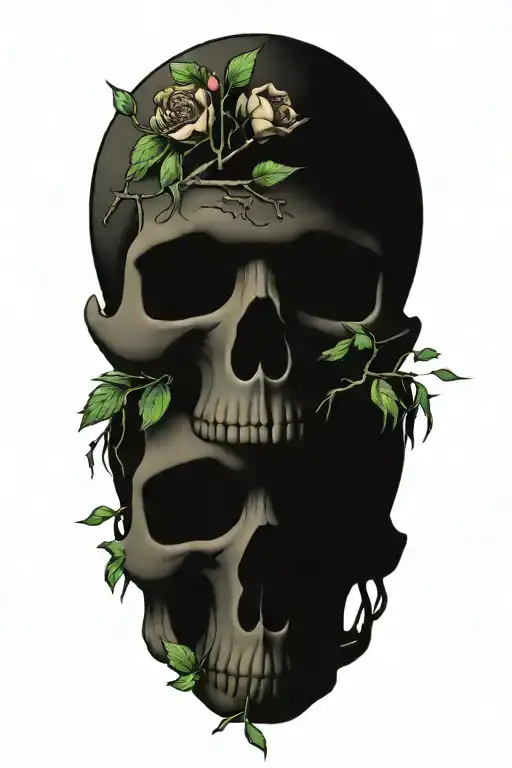 Skulls On A Branch Like Flowers Growing