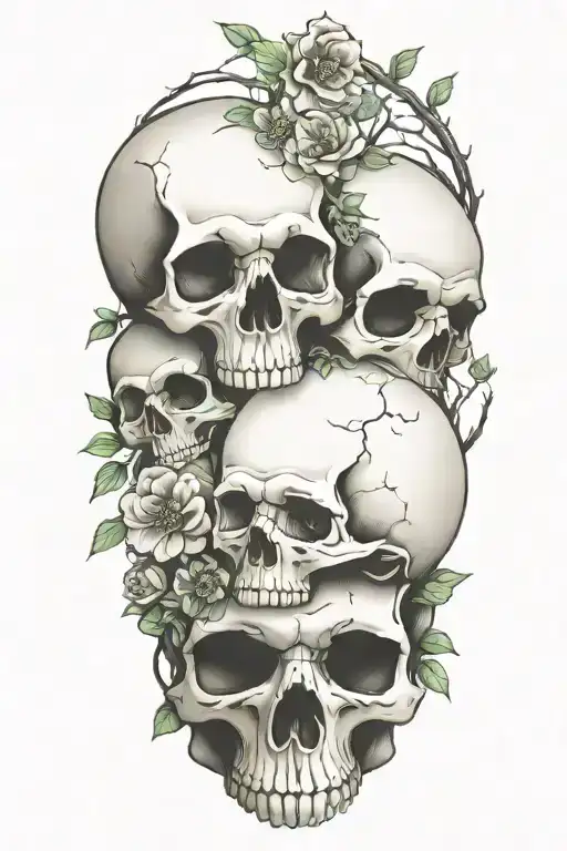 Skulls On A Branch Like Flowers Growing