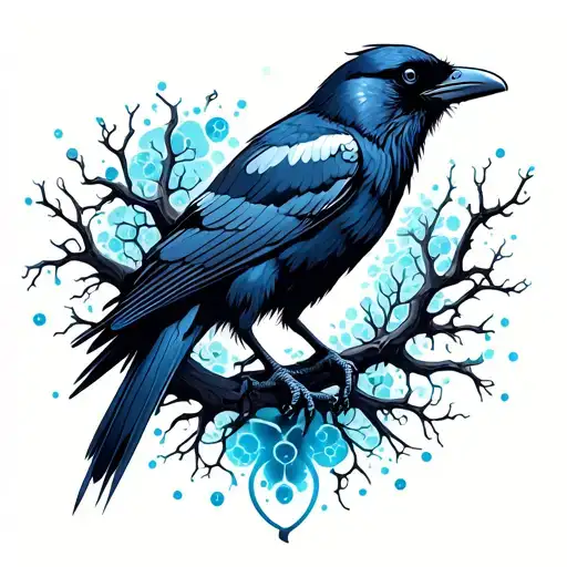 A Crow Surrounded By Neuronal Cells
