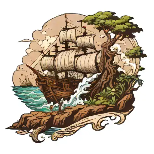 Pirate Landscapes Symbolizing The Idea